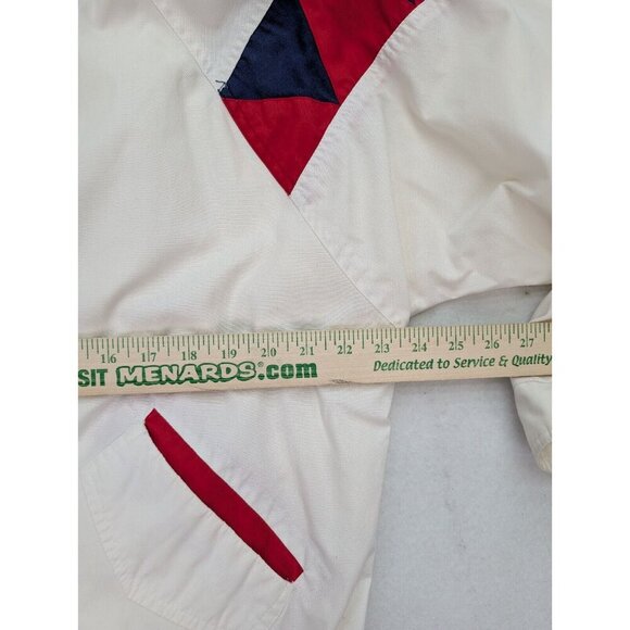 Vintage 90s Women's Jacket Impressions By Izzi Size XL White Blue Red - Picture 13 of 16